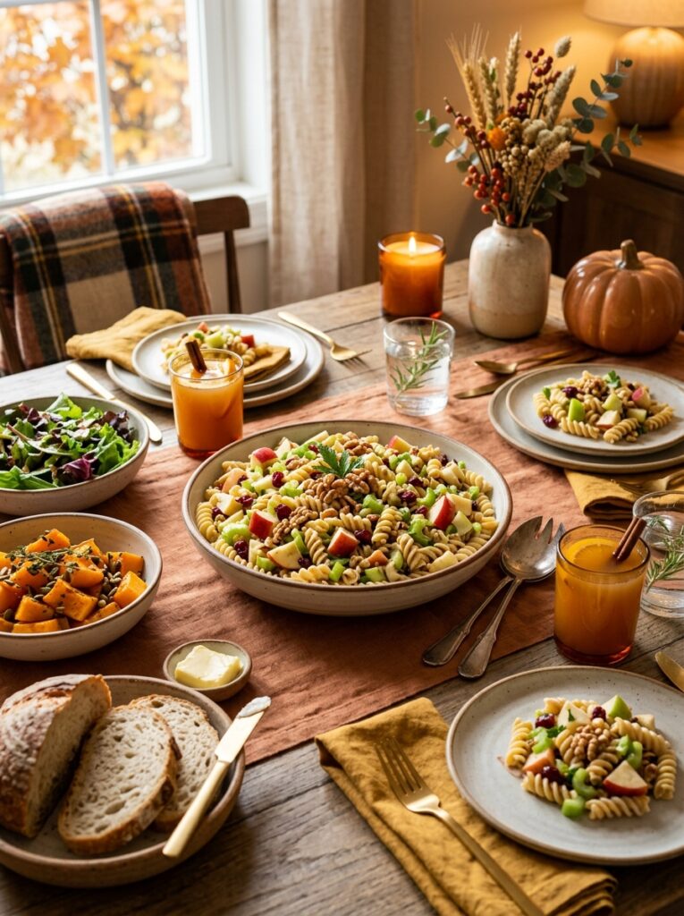 Autumn apple walnut cold pasta salad 15 Apple walnut pasta salad setup 202606031835