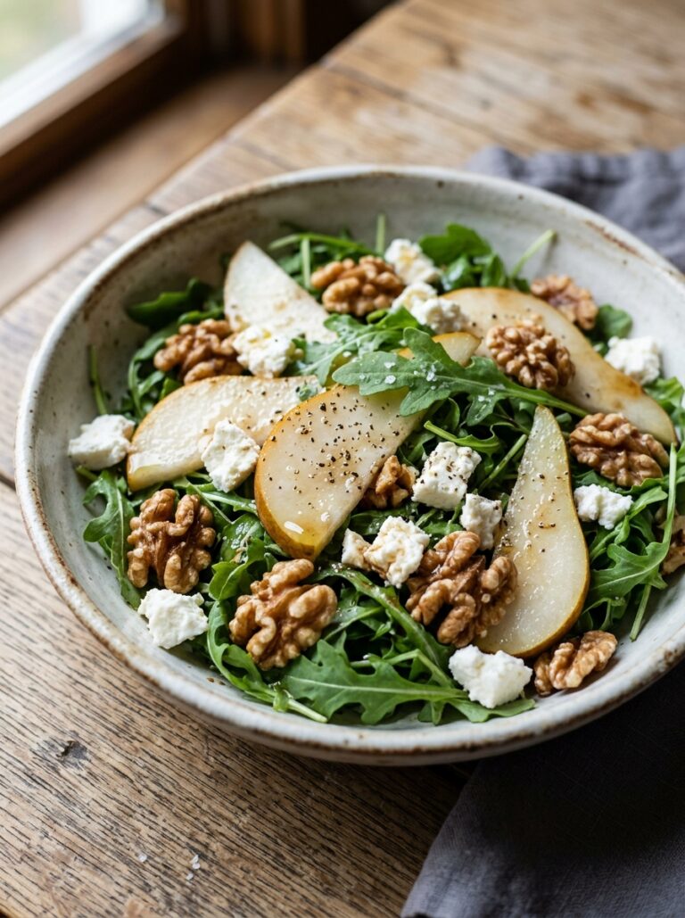 Mediterranean Arugula Pear Walnut Feta Salad Recipe 17 Arugula pear walnut feta salad 202605032210