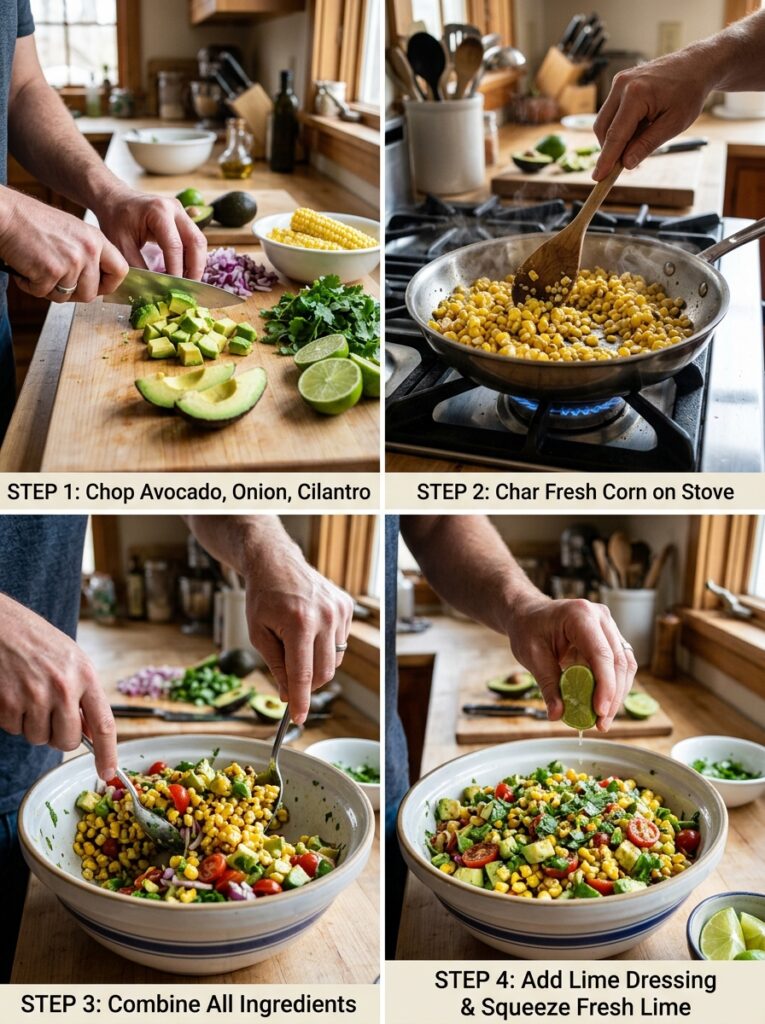 Avocado corn salad cooking process 202606091726