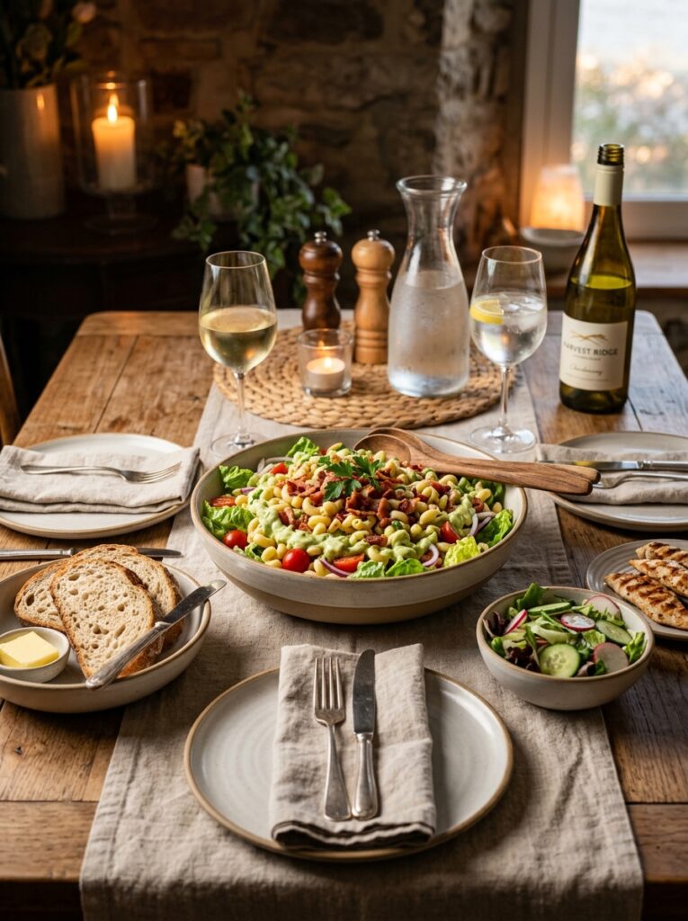 BLT macaroni salad avocado dressing 202606041629