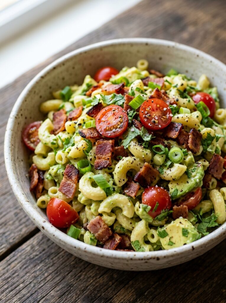 BLT macaroni salad with avocado 202606041628