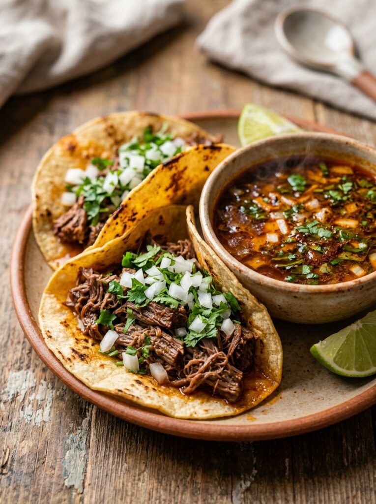 Authentic beef birria tacos consome 1 Beef birria tacos consome 202606121418
