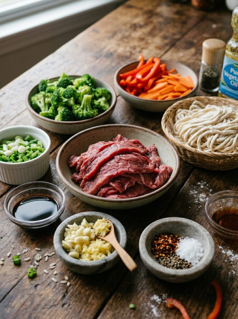 Beef lo Mein ingredients arrange… 202606111717
