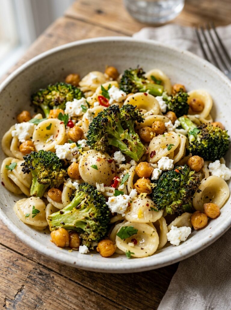 Mediterranean roasted broccoli chickpea pasta with feta recipe 17 Broccoli chickpea pasta with feta 202605101307