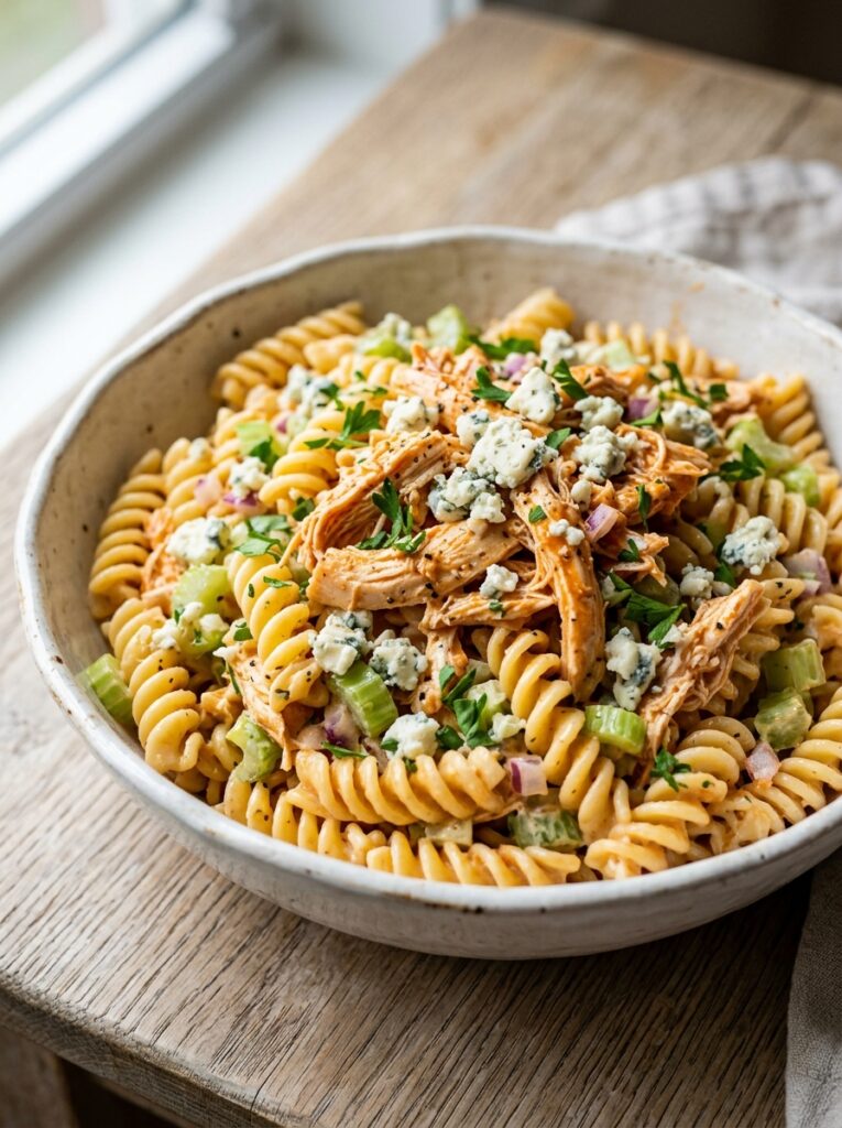 Buffalo Chicken Cold Blue Cheese Pasta Salad 12 Buffalo chicken pasta salad 202606031818