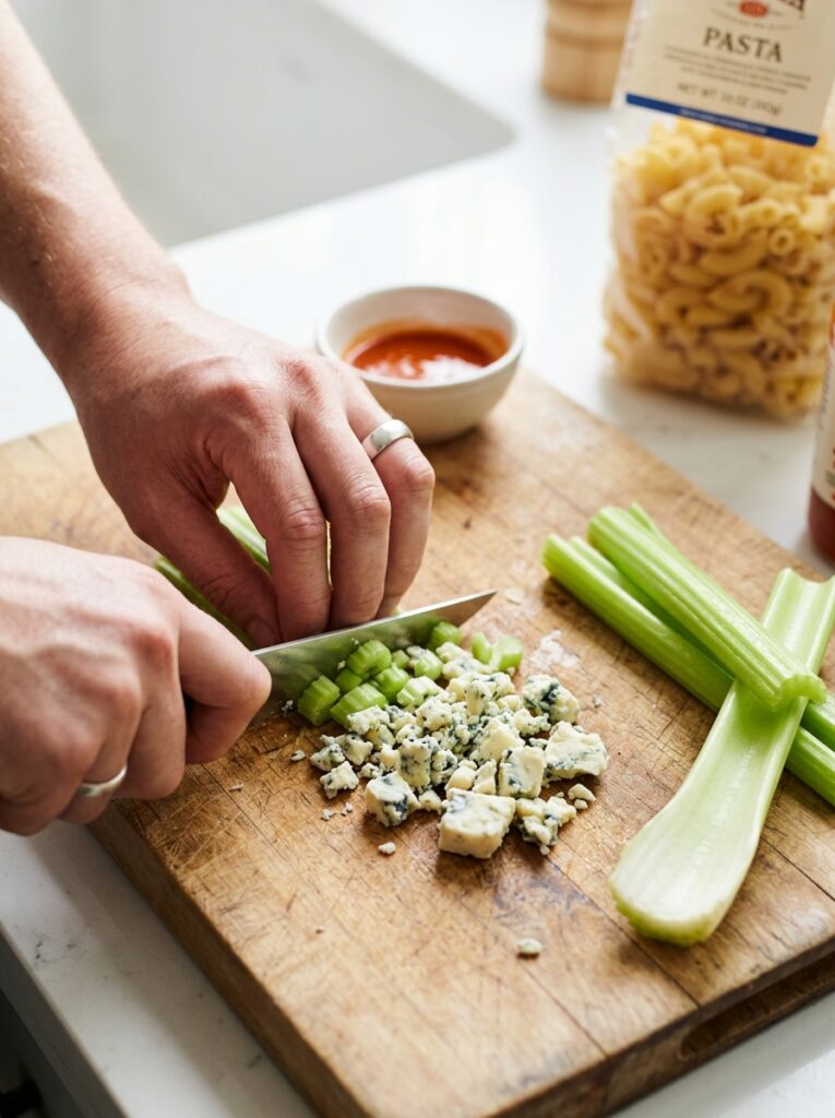 Buffalo Chicken Cold Blue Cheese Pasta Salad 14 Buffalo chicken pasta salad cooking 202606031818