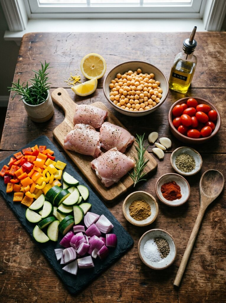 Mediterranean Chicken and Chickpea Sheet Pan Dinner Recipe 13 Chicken and chickpea sheet pan 202605211255
