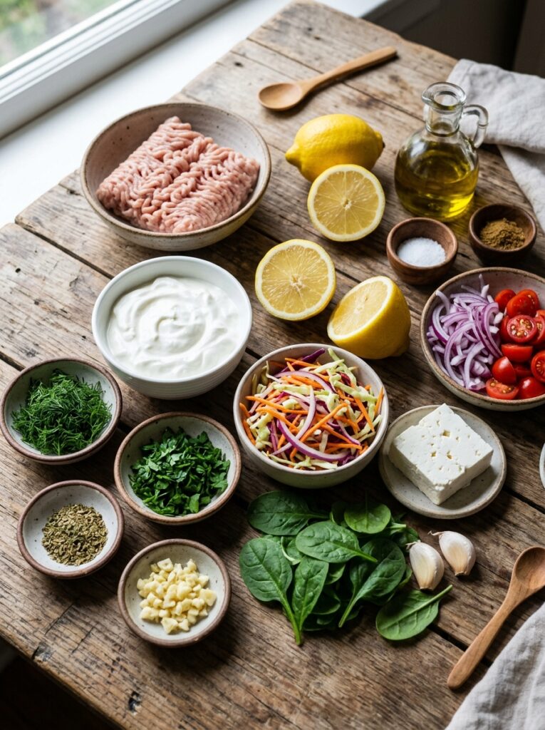 Chicken burger ingredients arran… 202605181742