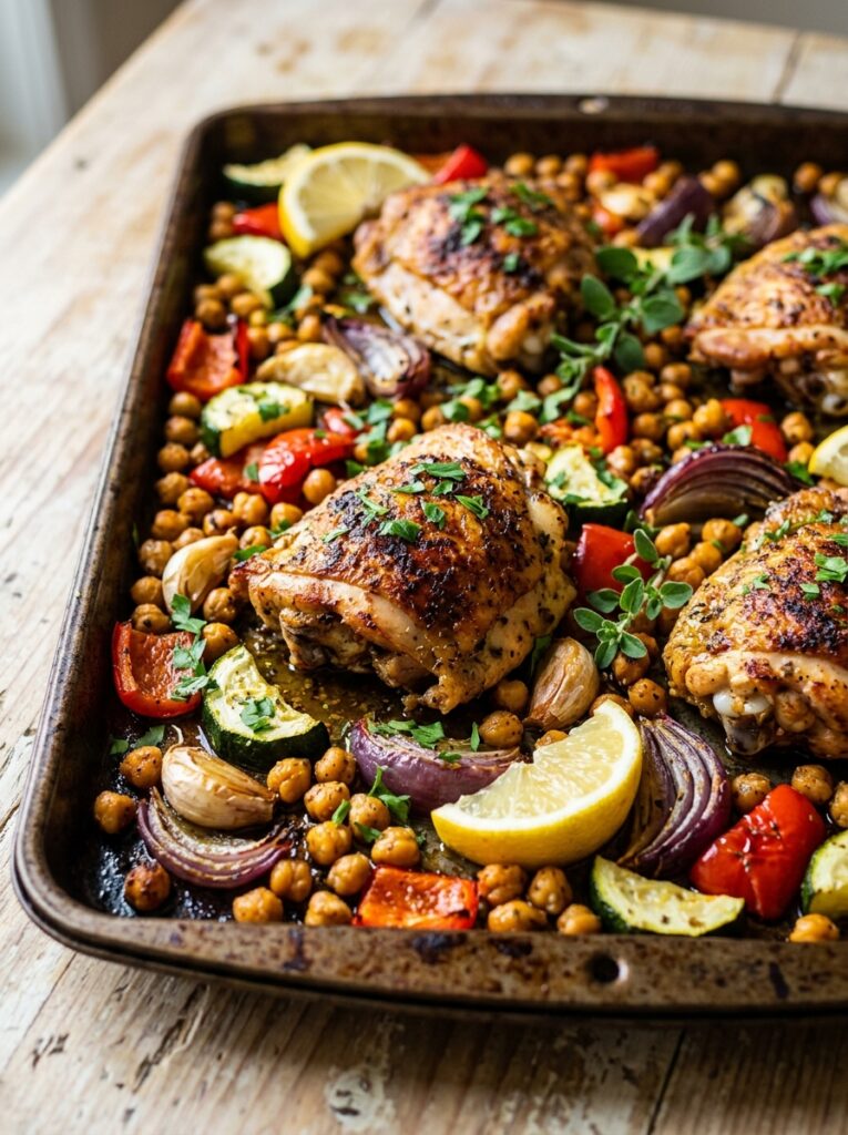 Mediterranean Chicken and Chickpea Sheet Pan Dinner Recipe 12 Chicken chickpea sheet pan dinner 202605211255