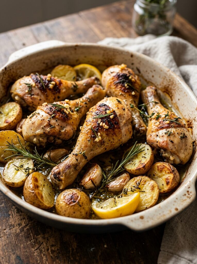 Mediterranean Garlic Herb Chicken Drumsticks with Potatoes Recipe 12 Chicken drumsticks with potatoes 202605181759