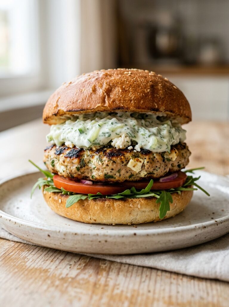Chicken feta burgers with sauce 202605311623