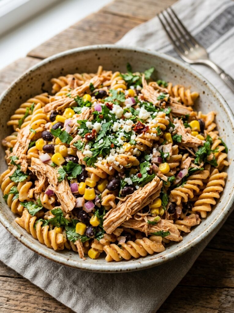 Chipotle Lime Shredded Chicken Pasta Salad 12 Chicken pasta salad with corn 202606031809