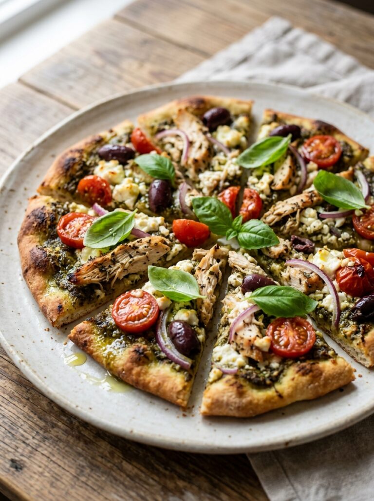 Mediterranean Chicken Pesto Flatbread Pizza Dinner Recipe 17 Chicken pesto flatbread pizza di… 202605161406