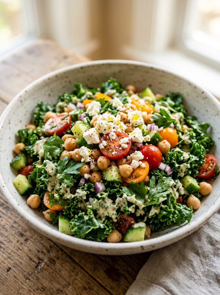 mediterranean chickpea kale chopped salad recipe 12 Chickpea kale chopped salad recipe 202605111231