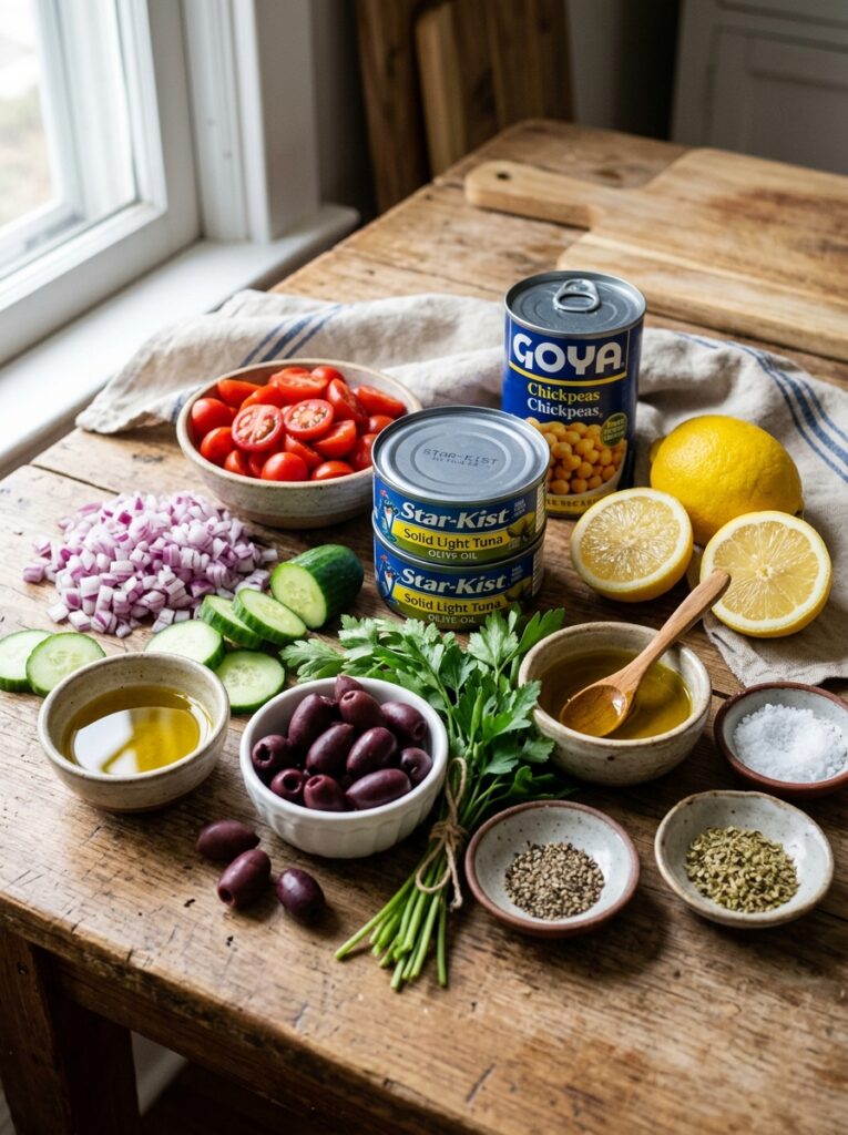 beginner mediterranean tuna chickpea salad recipe 13 Close up amateur photo of 202605051945