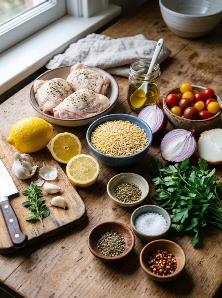 easy mediterranean lemon chicken and orzo recipe 2 Close up amateur photo of 202605052010