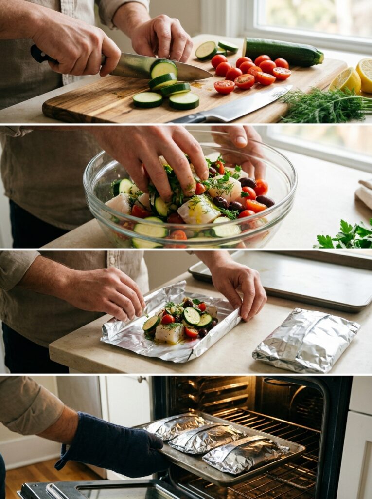 Mediterranean Cod Foil Packets with Zucchini and Tomatoes Recipe 14 Cod foil packets recipe process 202605101318