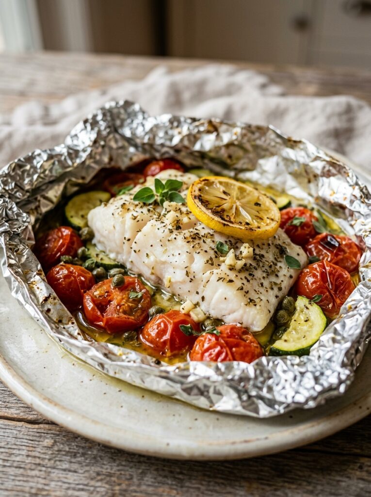 Mediterranean Cod Foil Packets with Zucchini and Tomatoes Recipe 12 Cod foil packets with zucchini 202605101318