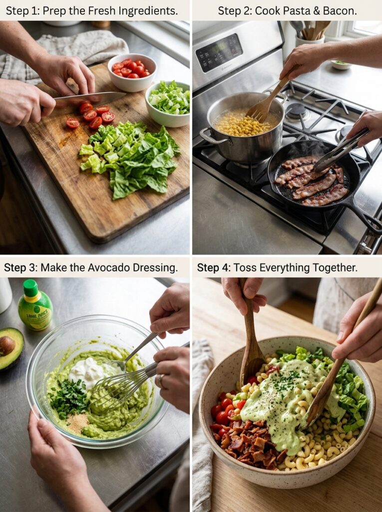 Cooking BLT macaroni salad avocado 202606041640