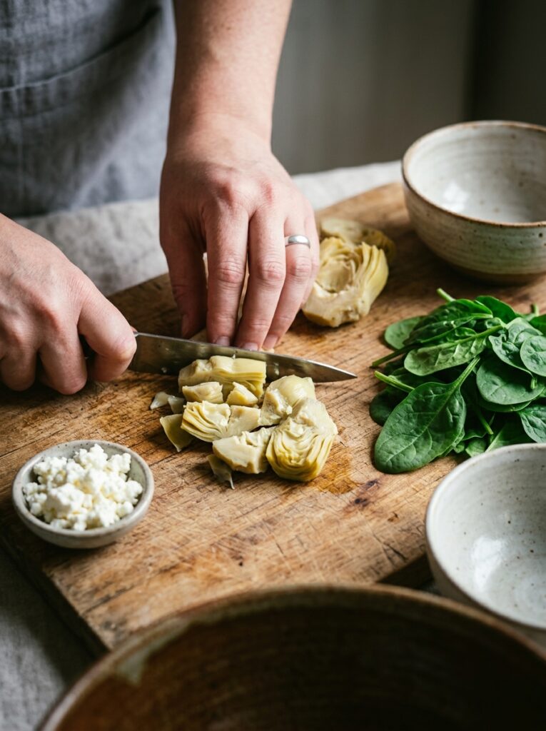 Mediterranean Baked Eggs with Artichokes Spinach and Feta Recipe 14 Cooking Mediterranean baked eggs… 202605101334
