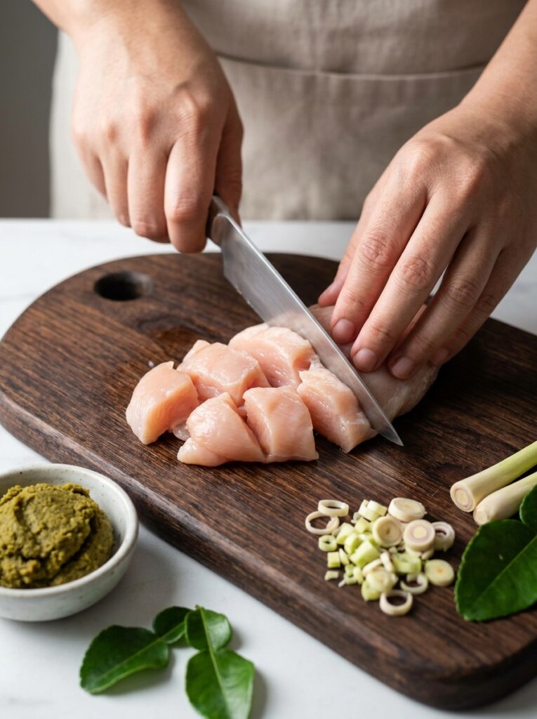 Thai Green Curry Chicken Coconut: Authentic Homemade Recipe 14 Cooking Thai green curry chicken 202606111740