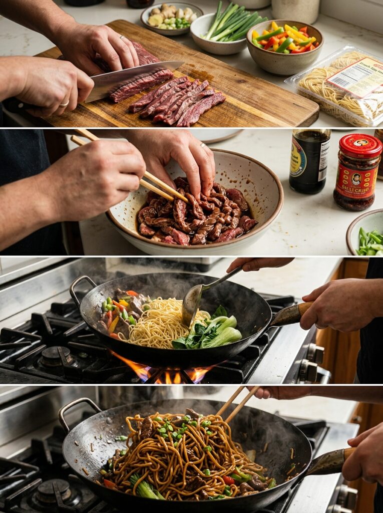 Cooking beef lo mein noodles 202606111717
