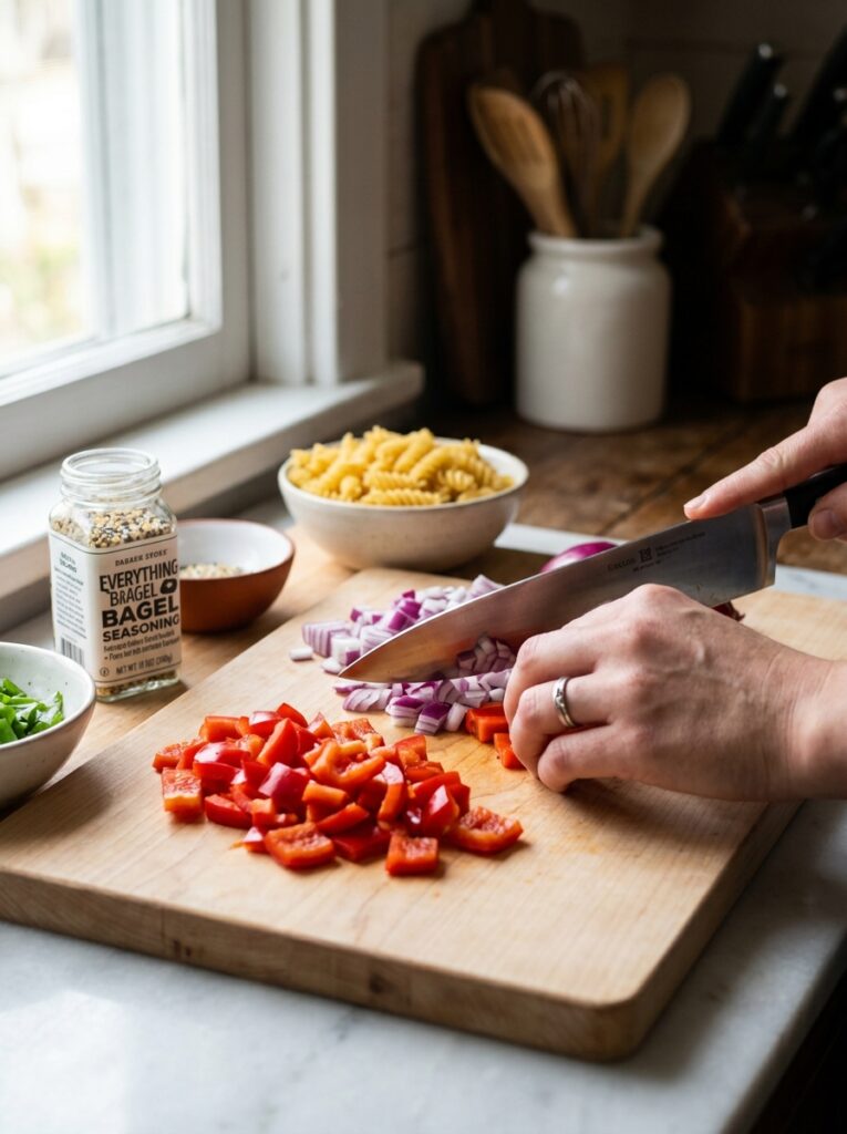 Everything bagel seasoning cold pasta salad 14 Cooking cold pasta salad step by… 202606041642