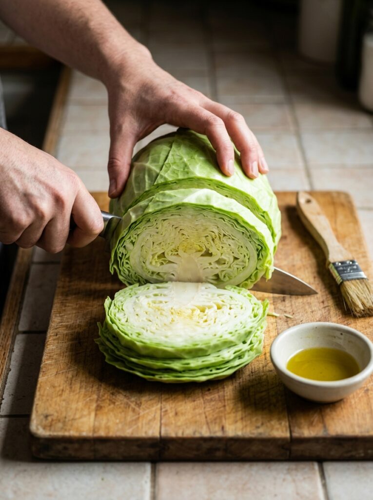 Mediterranean Crispy Cabbage Steaks with Lemon Tahini Recipe 14 Cooking crispy cabbage steaks re… 202605181808