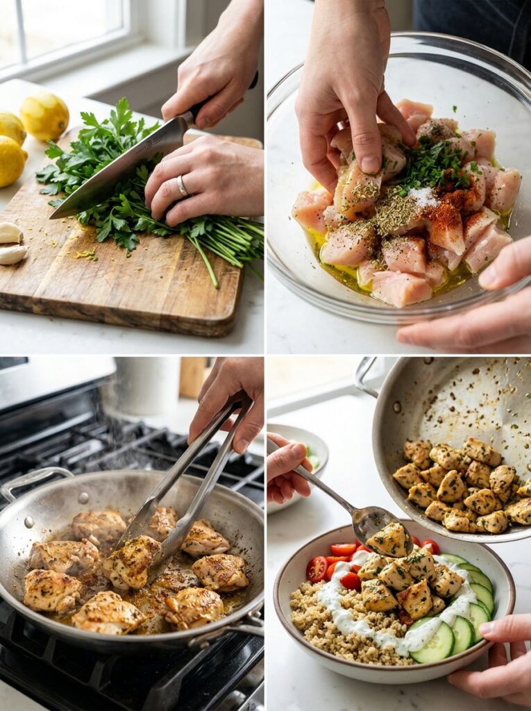 Easy Mediterranean Lemon Parsley Chicken Bowls Recipe 14 Cooking lemon parsley chicken bowls 202606021919