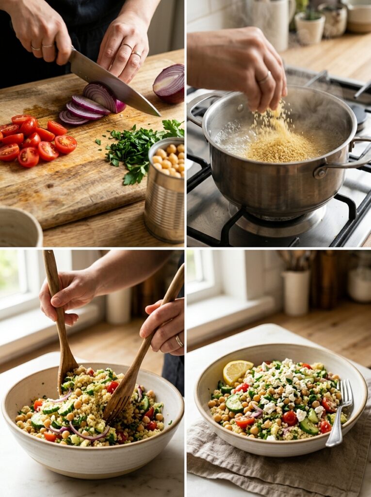 Beginner Mediterranean Couscous Chickpea Salad Recipe 14 Cooking mediterranean couscous c… 202605110047