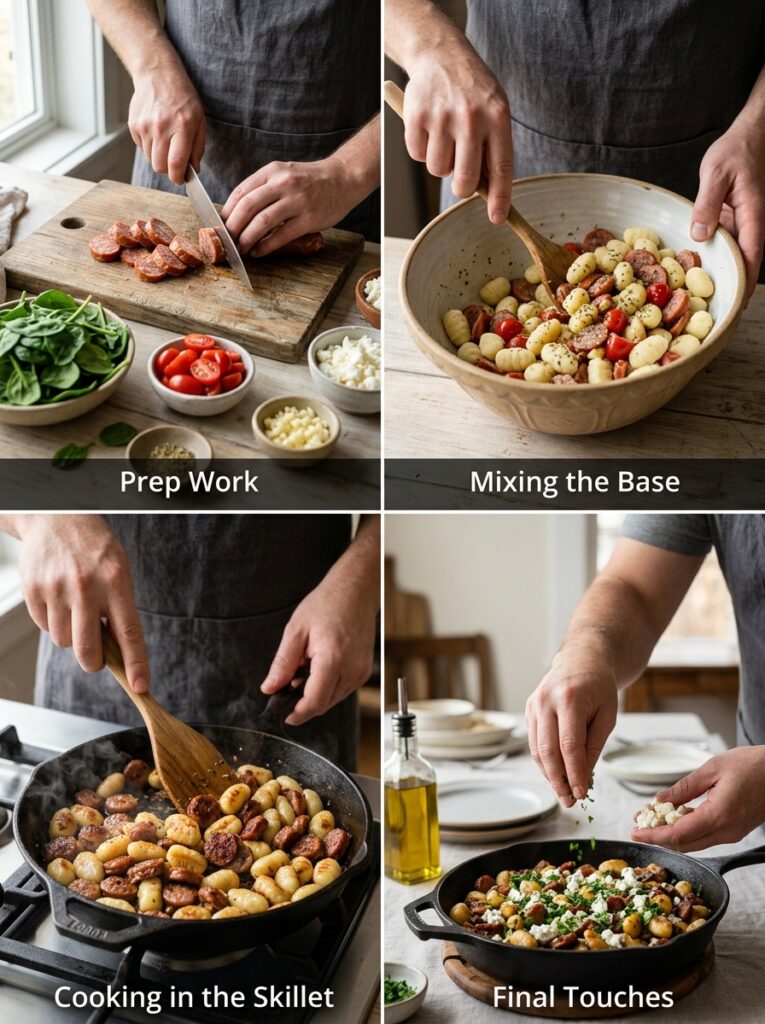 Mediterranean Skillet Gnocchi with Sausage Spinach and Feta Recipe 14 Cooking mediterranean skillet gn… 202605091912