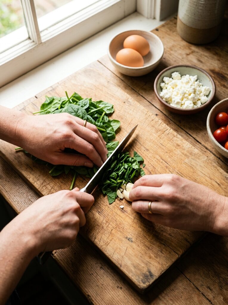 Mediterranean Breakfast Naan with Eggs Feta and Spinach Recipe 14 Cooking naan eggs feta spinach 202605142258
