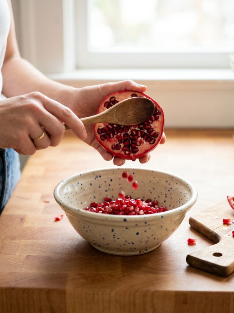 Pomegranate walnut spinach feta pasta salad 14 Cooking pomegranate walnut spina… 202606041727