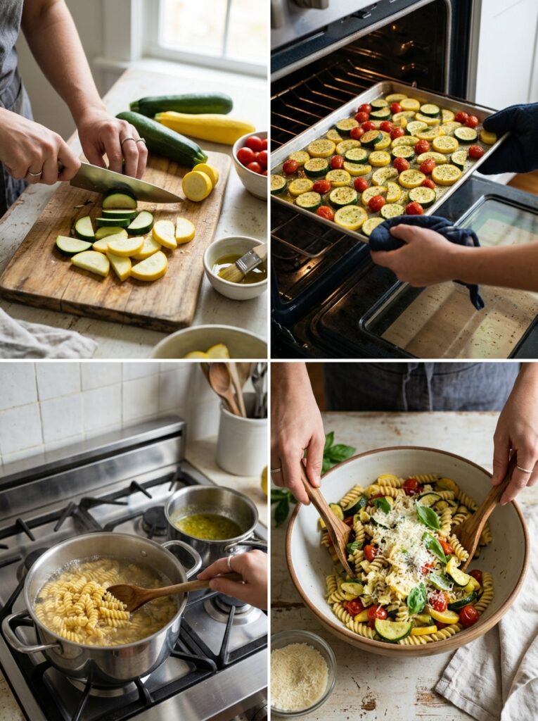 Roasted zucchini yellow squash parmesan pasta salad 2 Cooking roasted zucchini squash … 202606061959