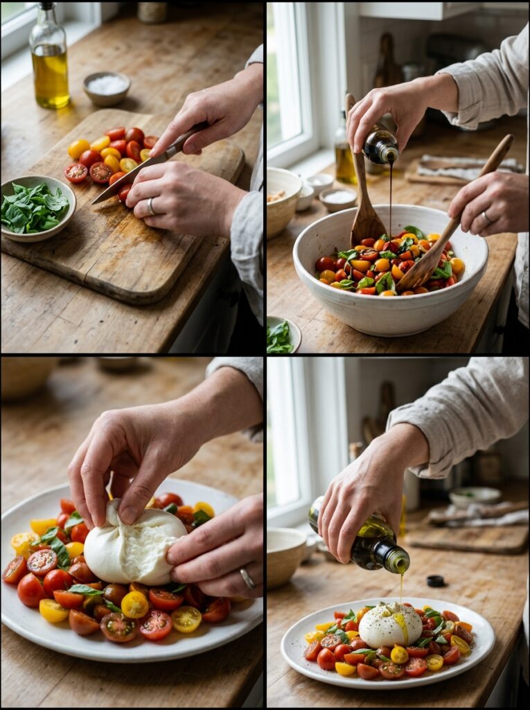 Mediterranean Tomato Burrata Basil Salad Recipe 14 Cooking tomato burrata basil salad 202605091916