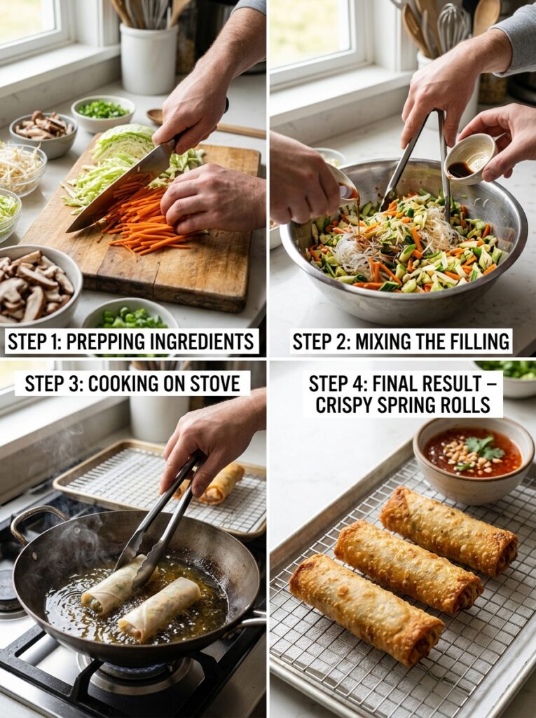 Easy vegetable spring rolls crispy 14 Cooking vegetable spring rolls s… 202606111753