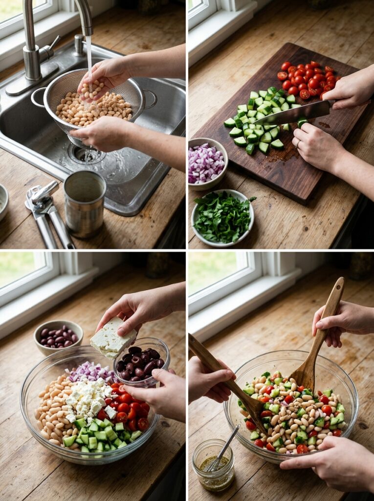 beginner mediterranean white bean feta salad recipe 14 Cooking white bean feta salad 202605171613
