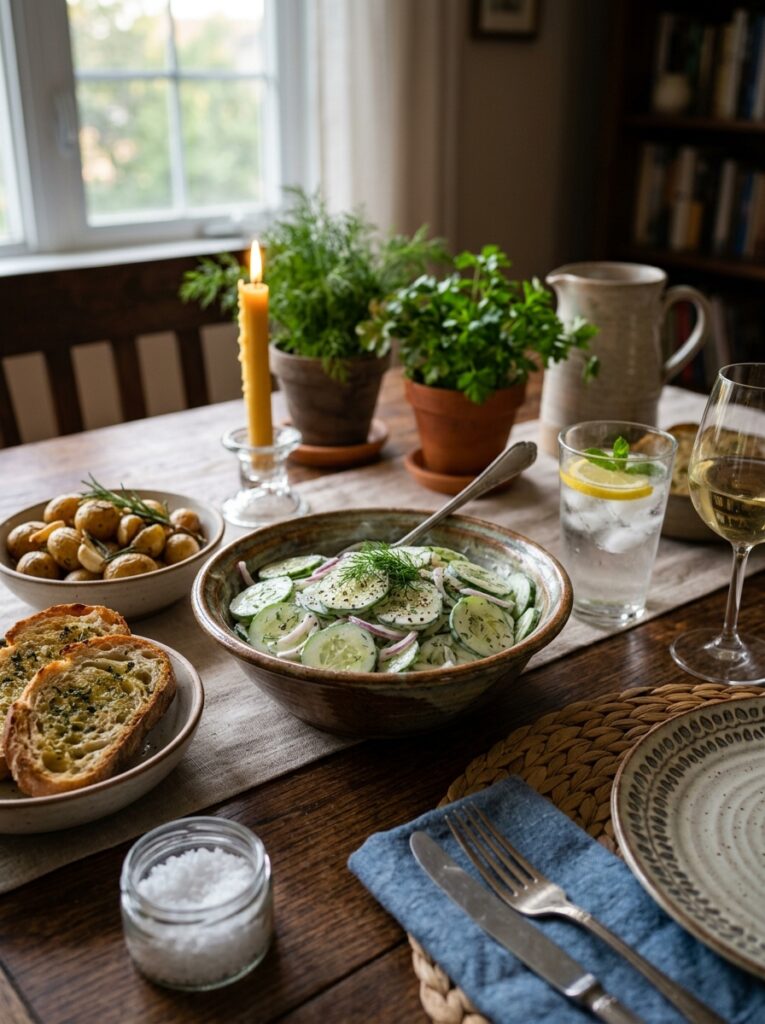 Creamy cucumber dill salad sour cream 15 Creamy cucumber dill salad setup 202606091723