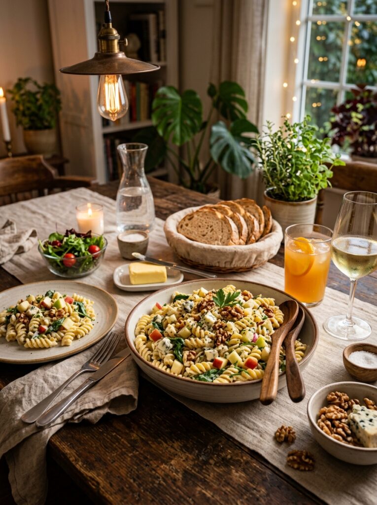 Creamy blue cheese walnut apple pasta salad 4 Creamy pasta salad side dishes 202606051738