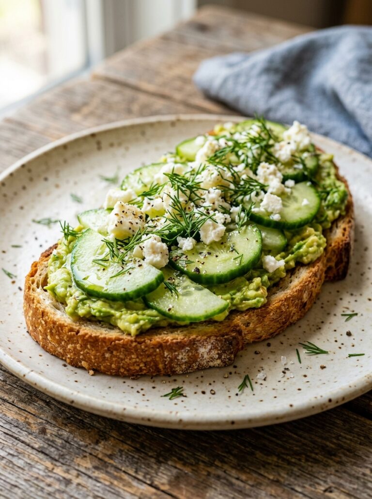 Cucumber dill avocado toast feta 202605121603