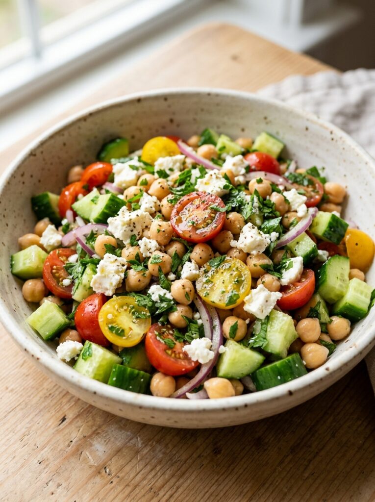 Cucumber feta chickpea salad 202605311549