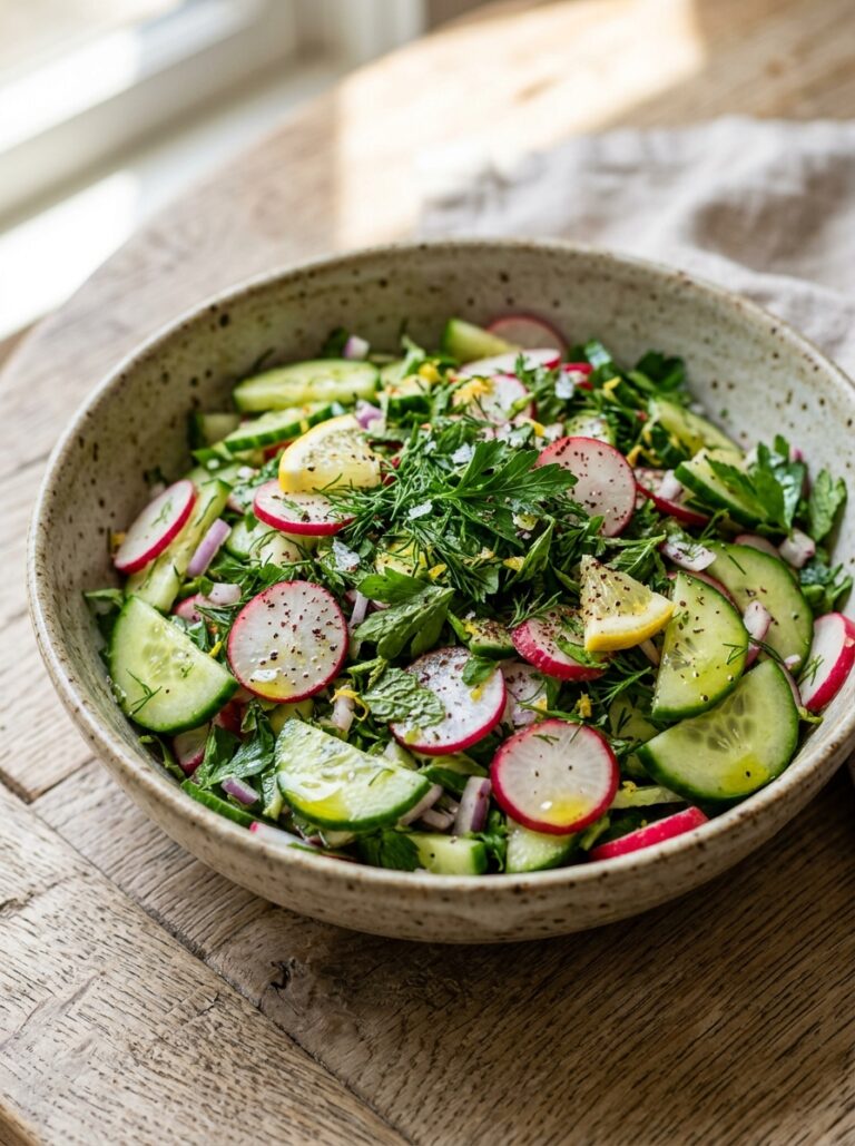 Mediterranean Cucumber Radish Herb Salad Recipe 17 Cucumber radish herb salad 202605101343