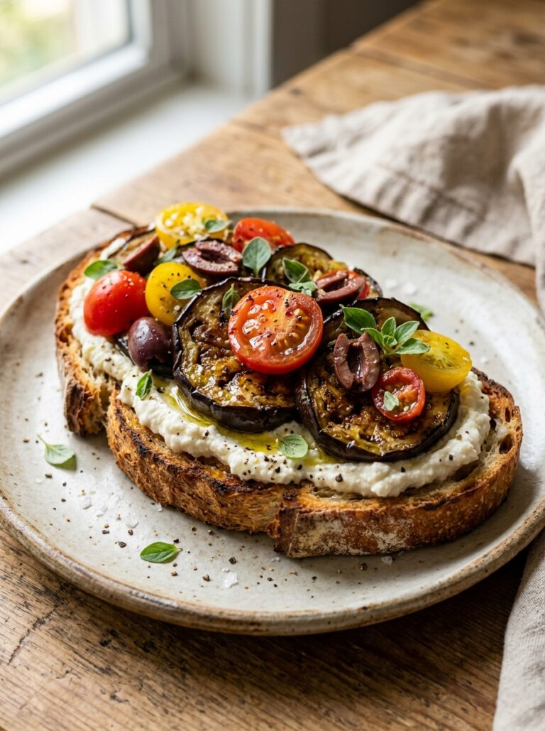 Eggplant breakfast toast with ri… 202605171620