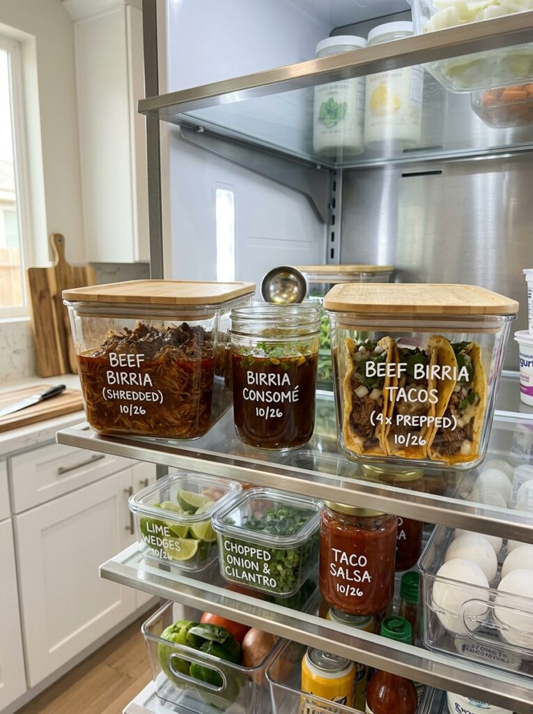 Authentic beef birria tacos consome 5 Food storage beef birria tacos 202606121418
