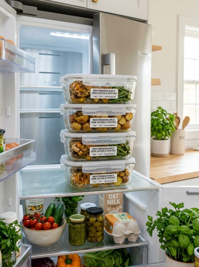 Mediterranean Garlic Herb Chicken Drumsticks with Potatoes Recipe 16 Food storage containers chicken … 202605181759
