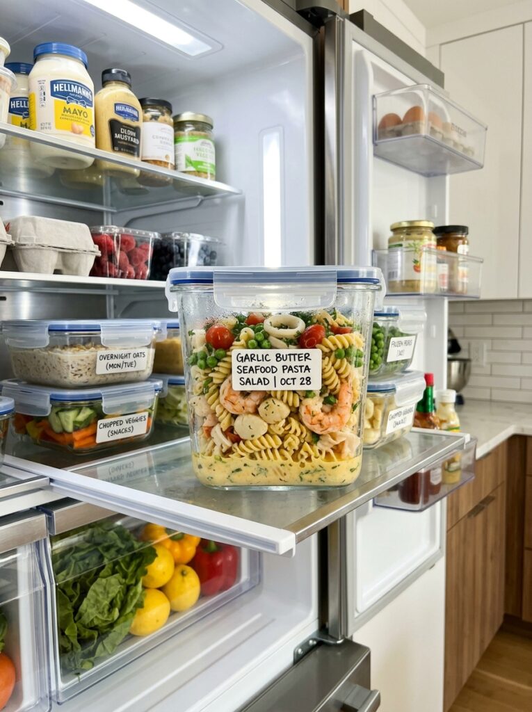 Garlic Butter Chilled Seafood Pasta Salad 16 Food storage containers chilled … 202606051735