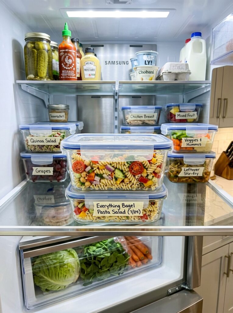 Everything bagel seasoning cold pasta salad 16 Food storage containers cold pas… 202606041642
