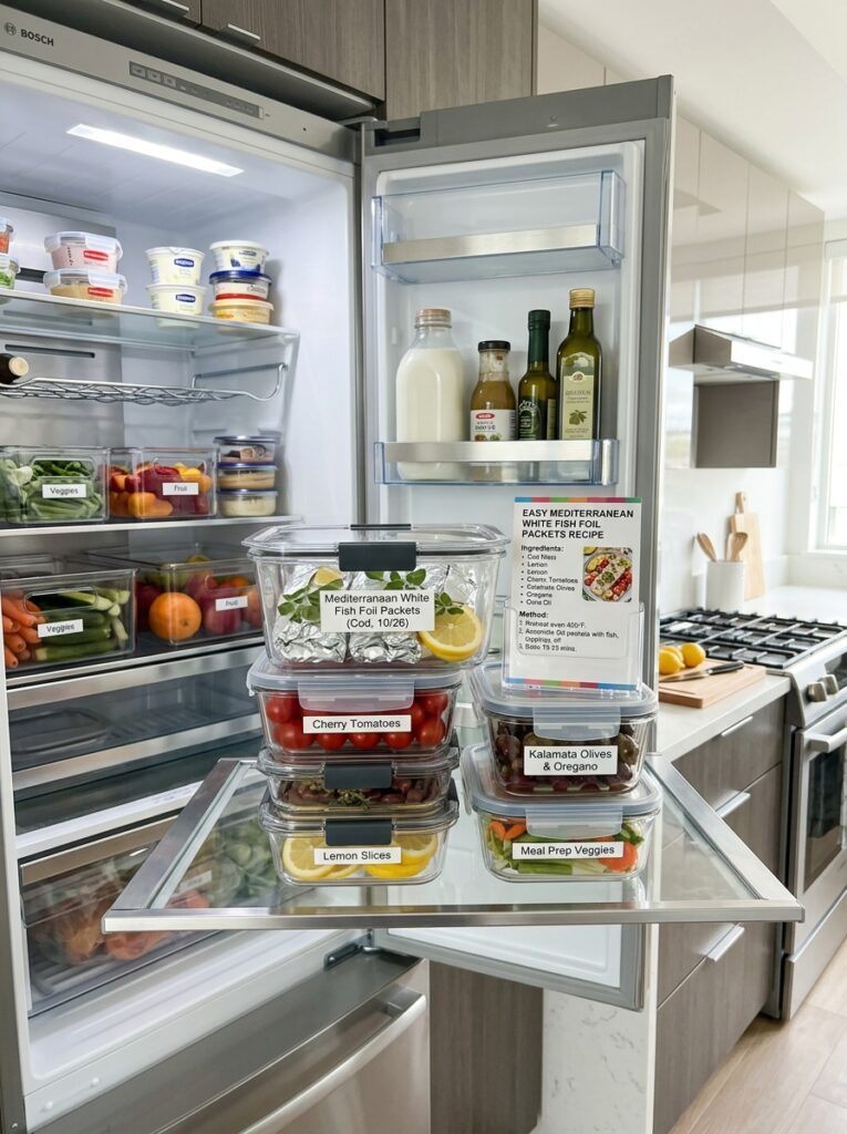 Easy Mediterranean White Fish Foil Packets Recipe: A Flavorful, Simple Dinner 16 Food storage containers fridge o… 202605091923