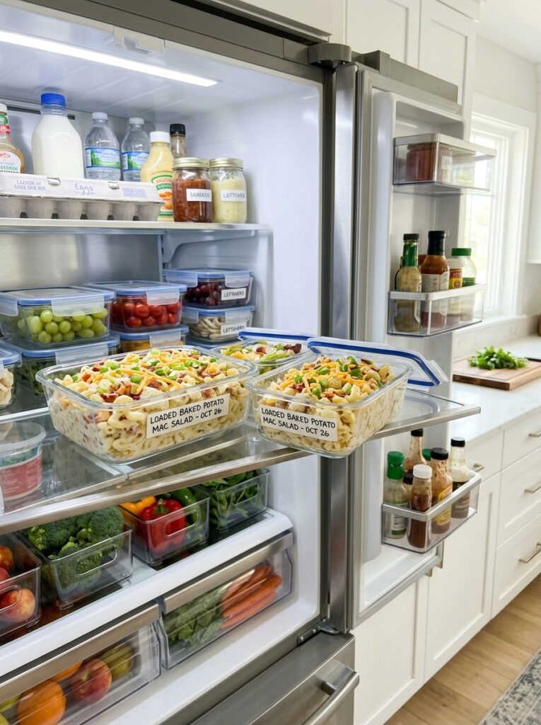 Loaded baked potato style macaroni salad 16 Food storage containers loaded m… 202606051732