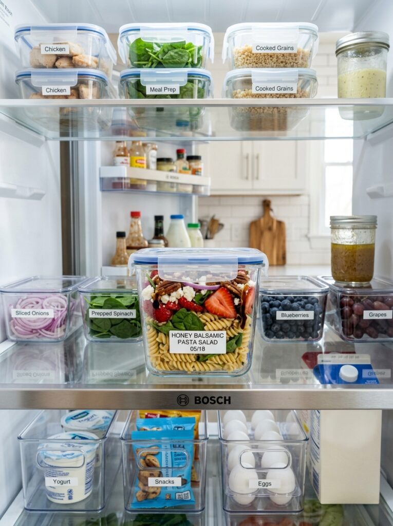 Honey Balsamic Strawberry Spinach Pasta Salad 16 Food storage containers pasta salad 202606051729